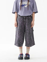 レオパード ワイドクロップドパンツ