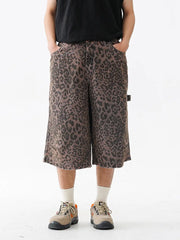 レオパード ワイドクロップドパンツ