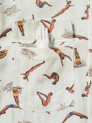 クリームダイブプリント開襟シャツ