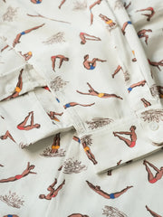 クリームダイブプリント開襟シャツ