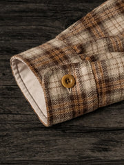 ブラウンキャメルチェックCPOオーバーシャツ