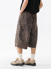 レオパード ワイドクロップドパンツ