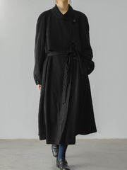 ウール100% ブラックトレンチコート