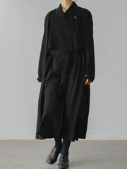 ウール100% ブラックトレンチコート