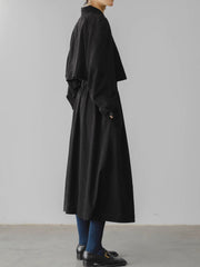 ウール100% ブラックトレンチコート