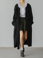 ウール100% ブラックトレンチコート