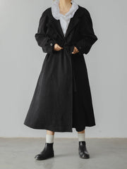 ウール100% ブラックトレンチコート