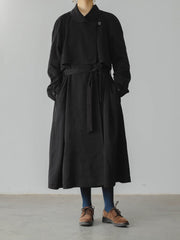 ウール100% ブラックトレンチコート