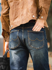 11.5oz 赤耳 ウォッシュド加工 デニムパンツ