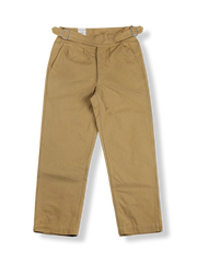 12.5オンスコットンツイル素材のハイウエストグルカパンツ。