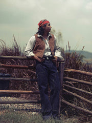 16.5OZ インディゴ セルビッジデニム ワイドレッグ ワークパンツ