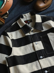 16oz キャンバス ストライプジャケット