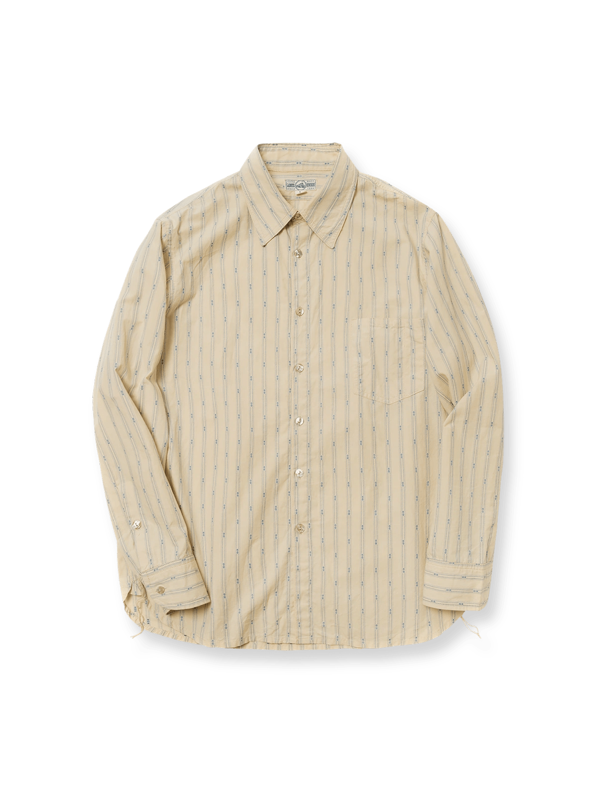 Altテキスト
1930年代風のストライプジャカードとウォッシュ加工が特徴のコットンシャツ