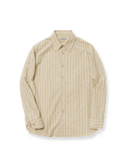 Altテキスト
1930年代風のストライプジャカードとウォッシュ加工が特徴のコットンシャツ