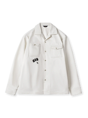 1944年D-Dayの米軍パラシュート部隊をバックプリントで表現した高密度コットンワークシャツ