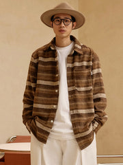 ヴィンテージ感覚のエスニック調ツイードシャツ