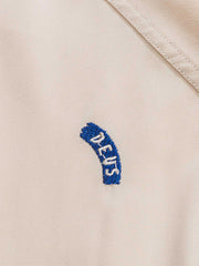 2色展開 刺繍入り 折り襟シャツ