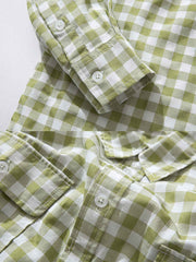 2色展開 チェック柄長袖シャツ