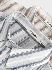 2色展開 ストライプ柄シャツ