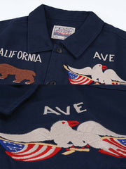 2色 刺繍 キャンバスワークシャツ