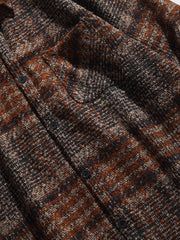 2色 パッチワーク チェック 長袖シャツ