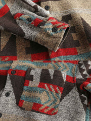 2色民族調 ウールシャツジャケット