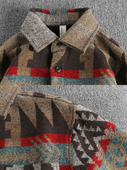 2色民族調 ウールシャツジャケット
