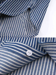 2種類 ストライプ柄 コットンワークシャツ