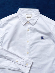 2色 ミニカップ刺繡 オックスフォードワークシャツ