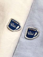 2色 ミニカップ刺繡 オックスフォードワークシャツ