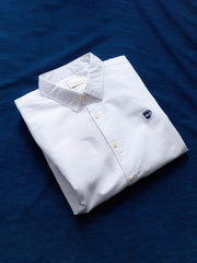 2色 ミニカップ刺繡 オックスフォードワークシャツ