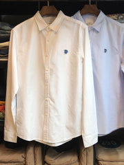 2色 ミニカップ刺繡 オックスフォードワークシャツ