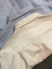 2色 ミニカップ刺繡 オックスフォードワークシャツ