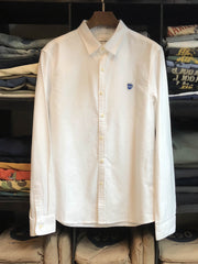 2色 ミニカップ刺繡 オックスフォードワークシャツ