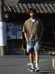 2色 ヒョウ柄 アロハキューバ シャツ