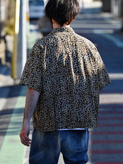 2色 ヒョウ柄 アロハキューバ シャツ