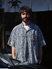 2色 ヒョウ柄 アロハキューバ シャツ