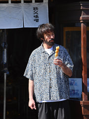 2色 ヒョウ柄 アロハキューバ シャツ