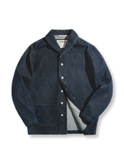 袖チェックコンビ 15oz赤耳ローデニムジャケット