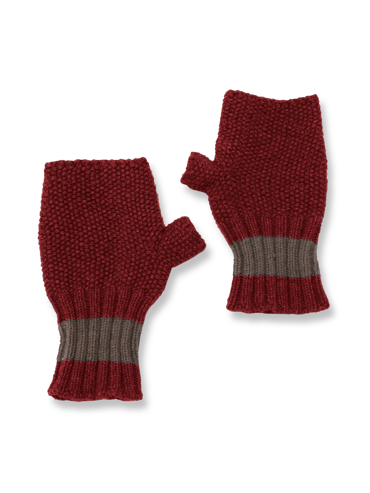 手作りウールハーフフィンガーグローブの正面全体図