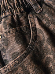 レオパード ワイドクロップドパンツ