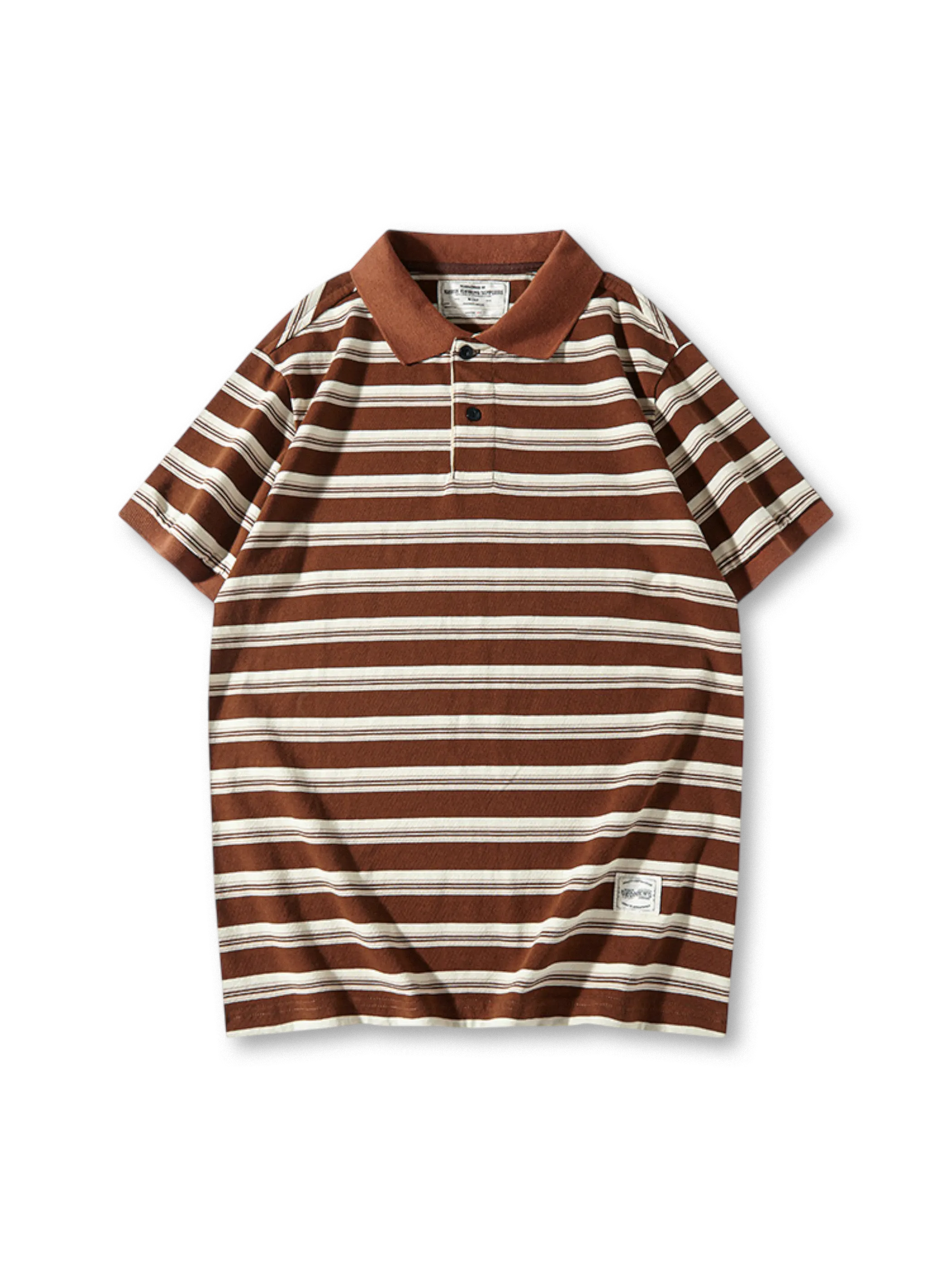 重厚な生地と大中ボーダー配色が特徴の245gヘビーウェイトボーダーポロシャツ