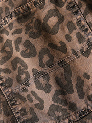 レオパード ワイドクロップドパンツ