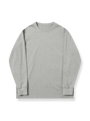 250G高密度コットン起毛ベーシック長袖Tシャツの正面展示図