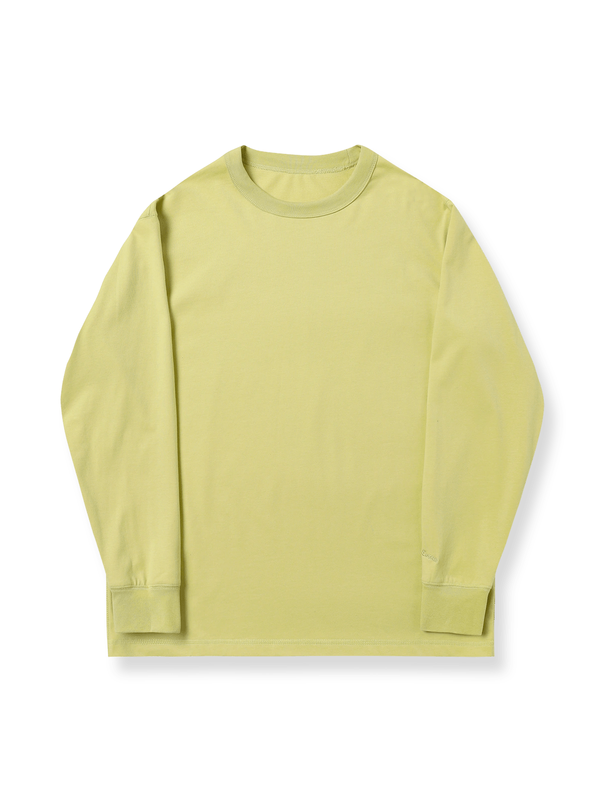 250G高密度コットン起毛ベーシック長袖Tシャツの正面展示図