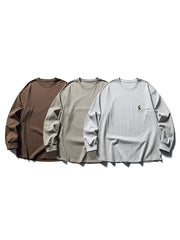 280G登山者刺繍入り長袖Tシャツ