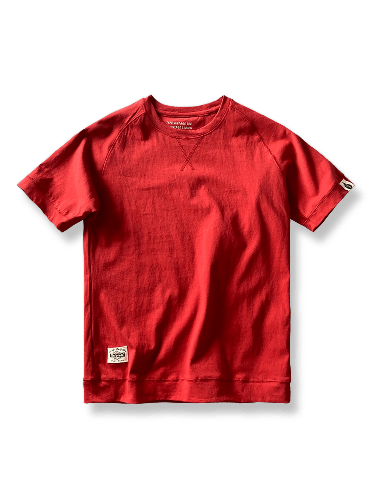 アメリカンヴィンテージウォッシュドコットンラグランスリーブTシャツ2枚セットの正面展示図