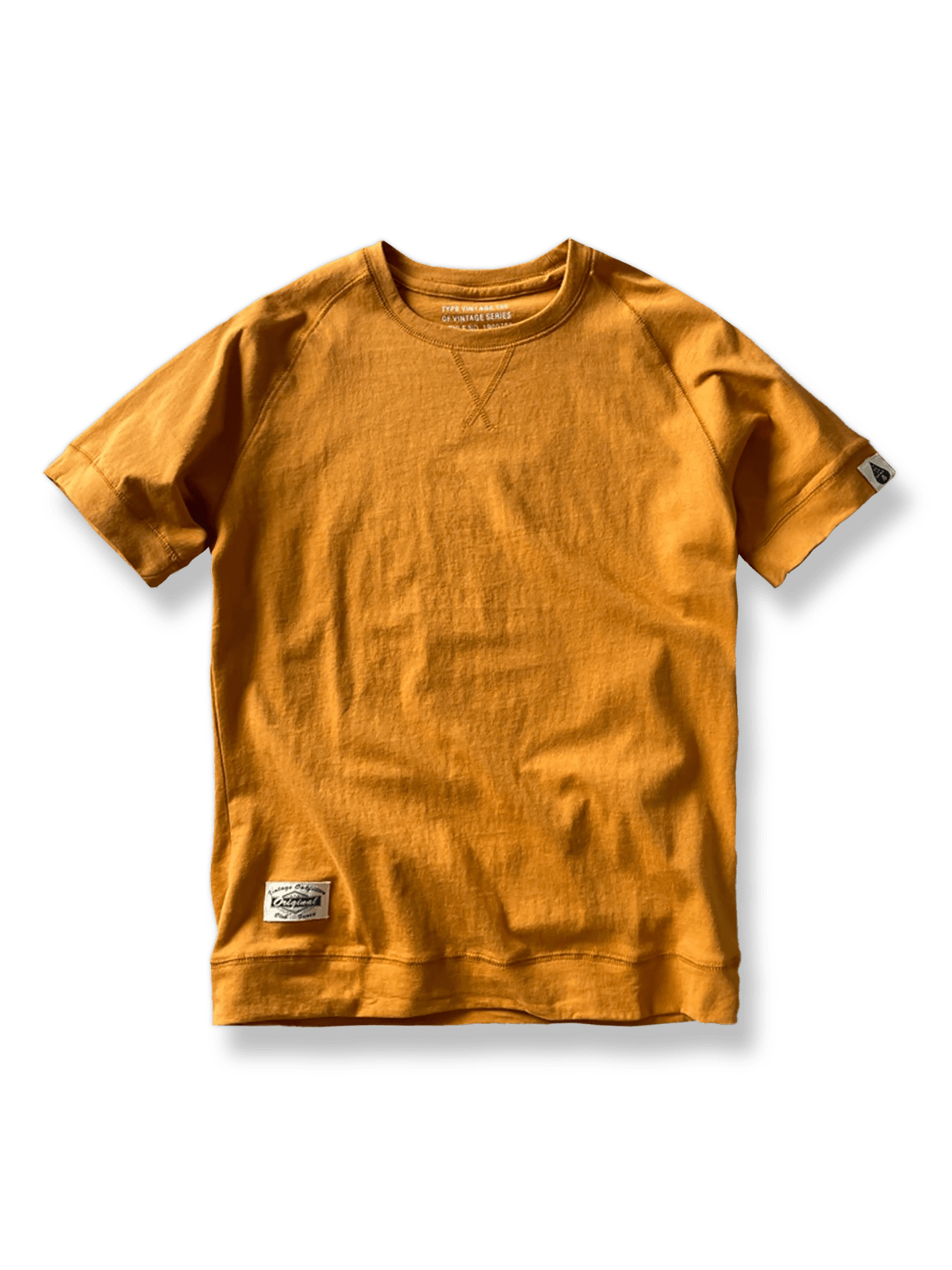 アメリカンヴィンテージウォッシュドコットンラグランスリーブTシャツ2枚セットの正面展示図