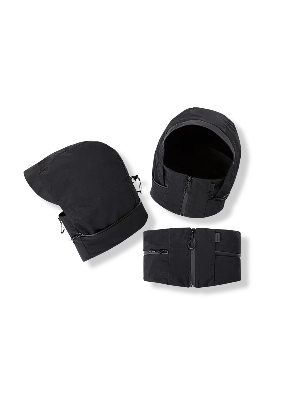 フード取り外し可能な機能性ネックウォーマー