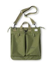 2WAY仕様ヘルメットバッグ、防水素材、トート&ショルダー対応、大容量ノートPC収納